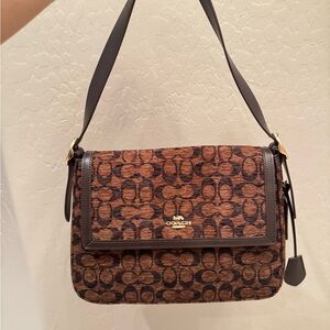 Coach Etta Flap Bag— in Signature Chenille